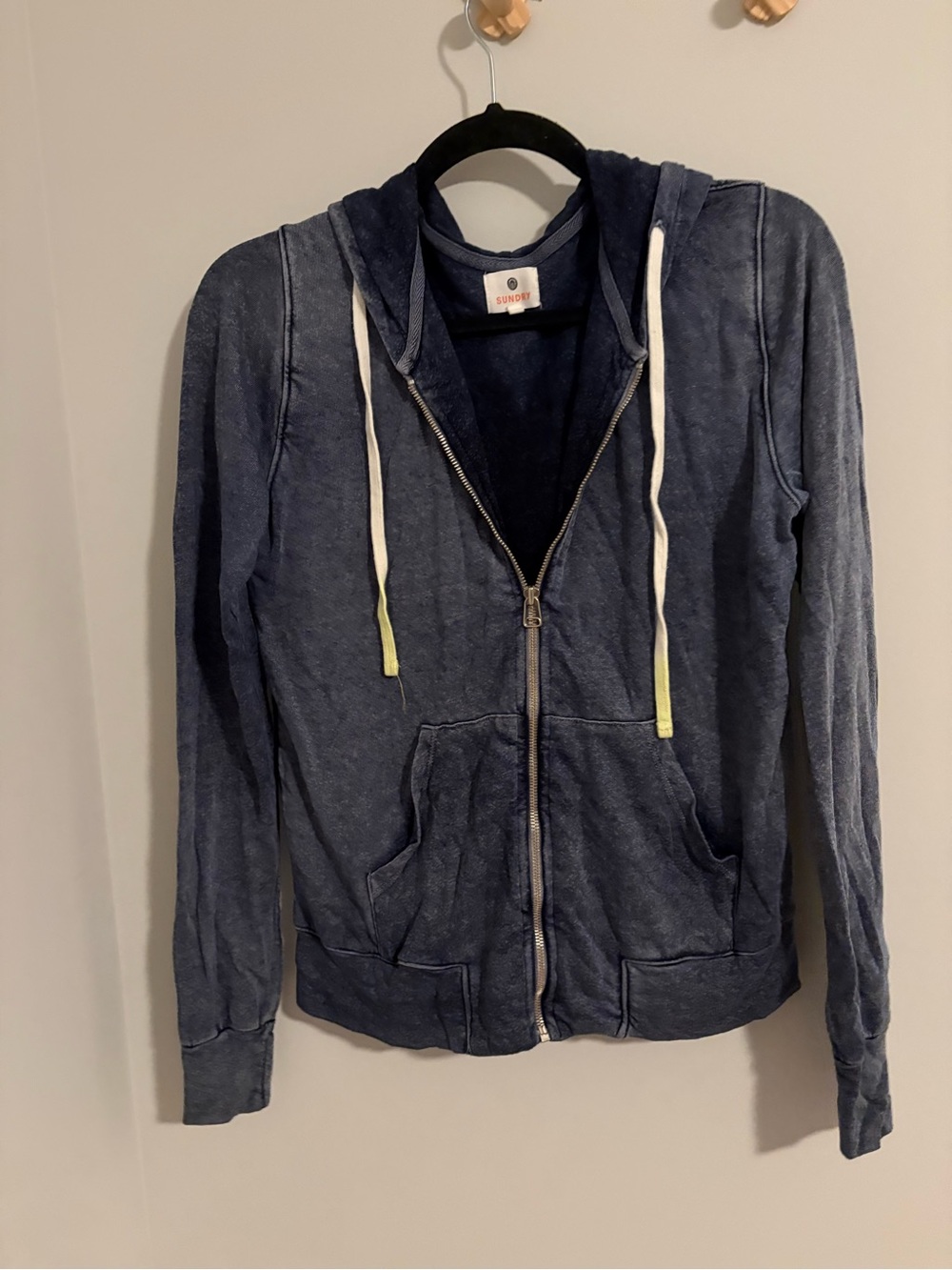 Sundry by Anthropologie Navy Blue Full Zip Hoodie size 1 (small)